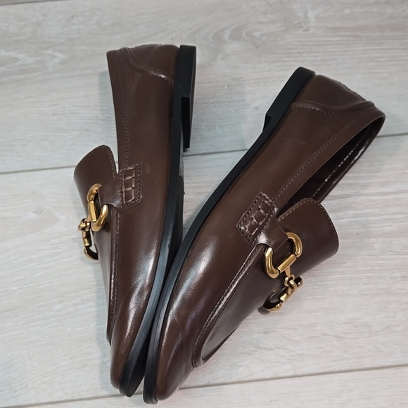 Jeffrey Campbell By Free People Women Brown Loafers with Gold Accent 8.5